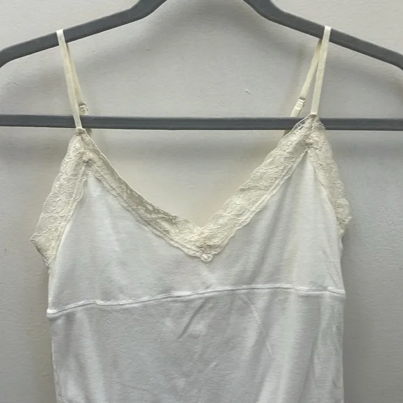 Pink White Lace Trim Camisole  Size Medium. - Picture 2 of 9